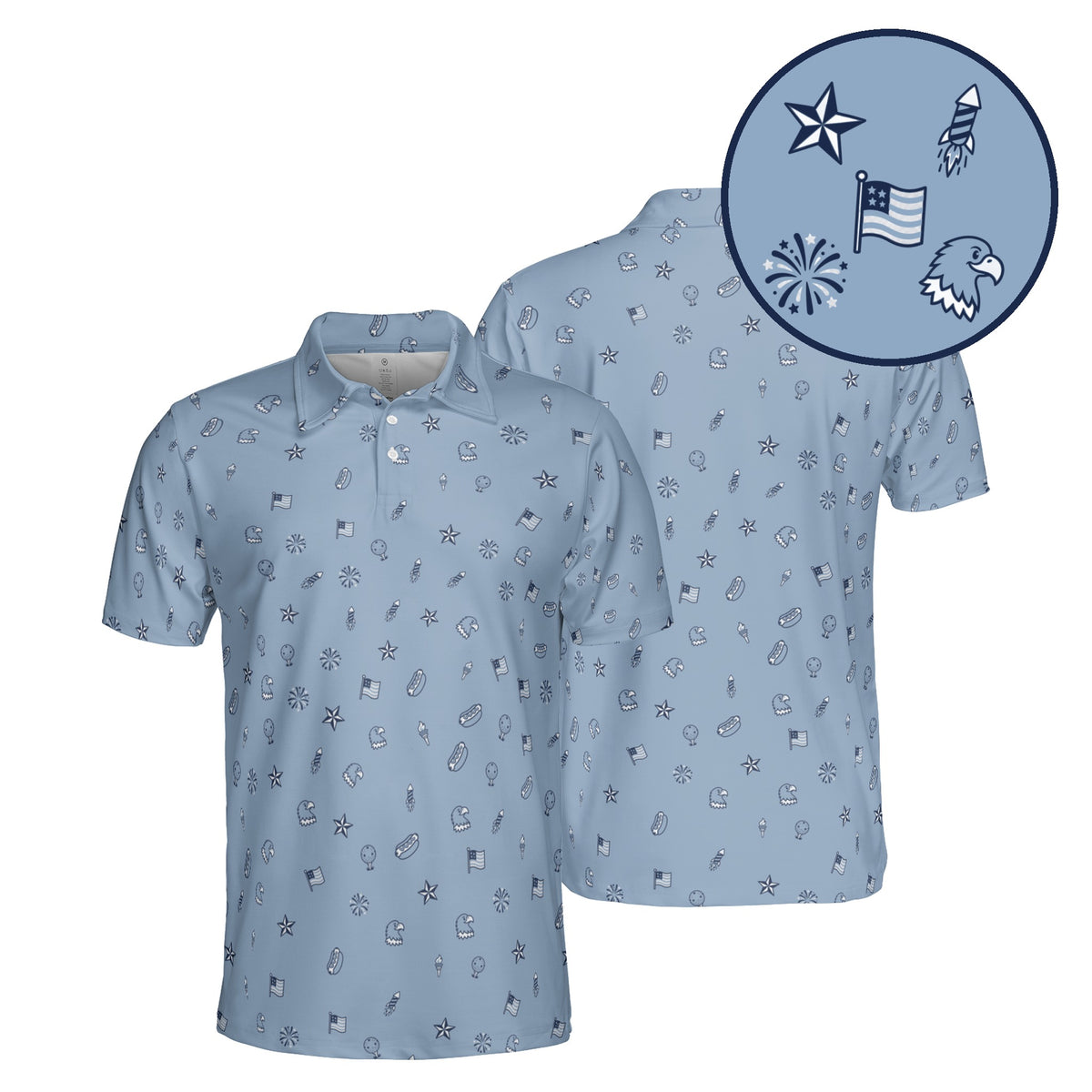 Freedom Fairway golf polo in Sky Blue