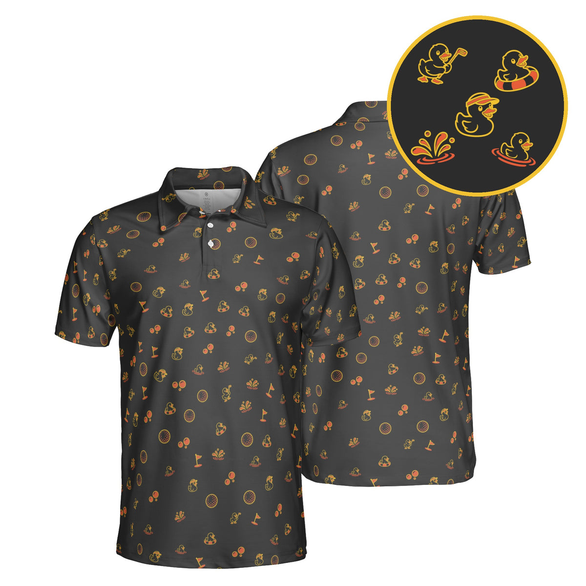 Rubber Duck Range golf polo in Charcoal