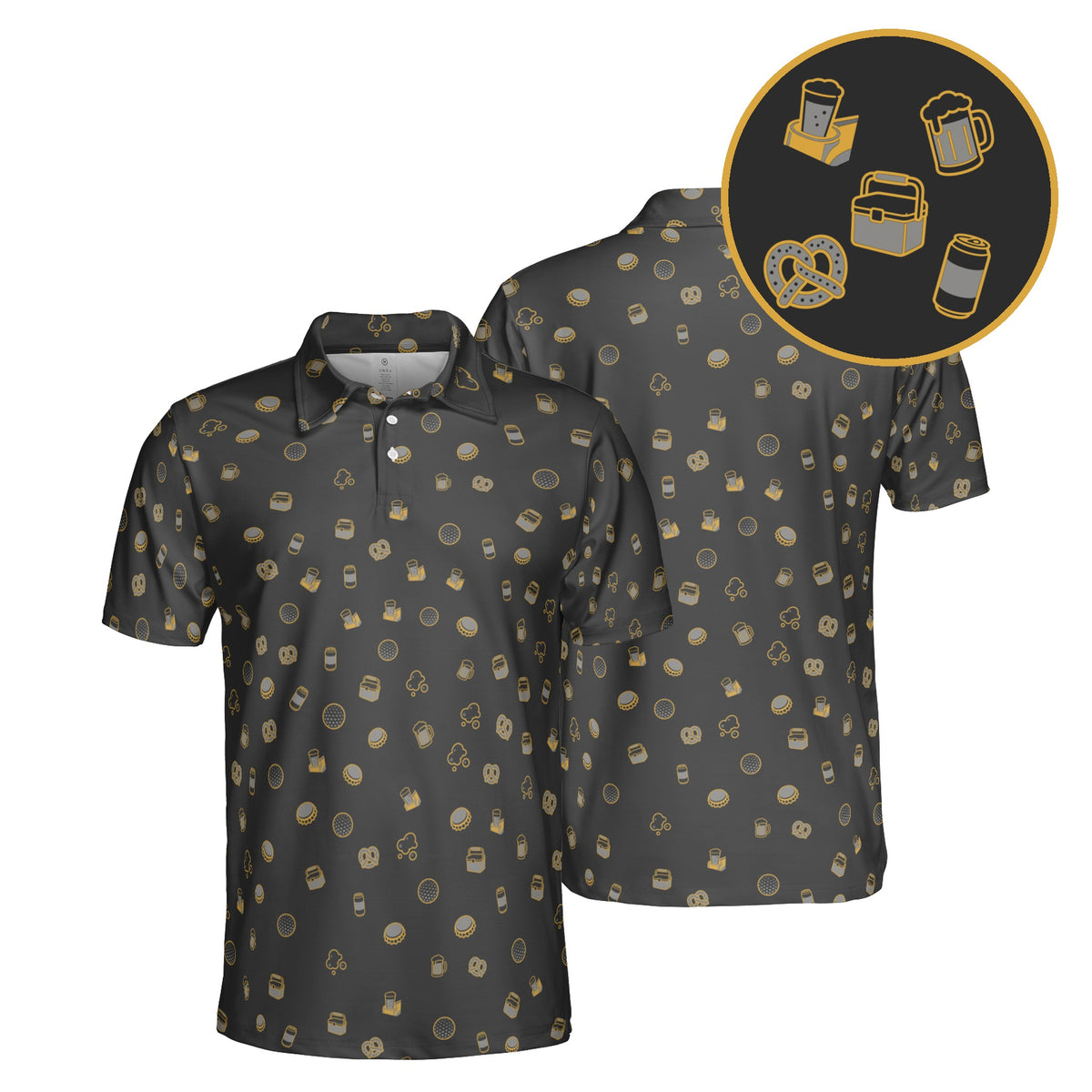 Cold One Club golf polo in Charcoal