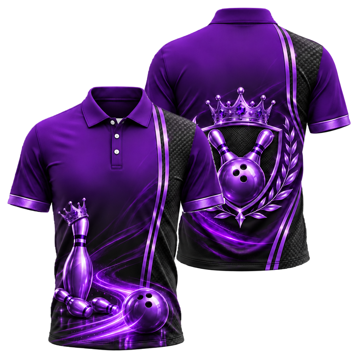 Burgundy Crown Rally Unisex Polo in Purple & Black