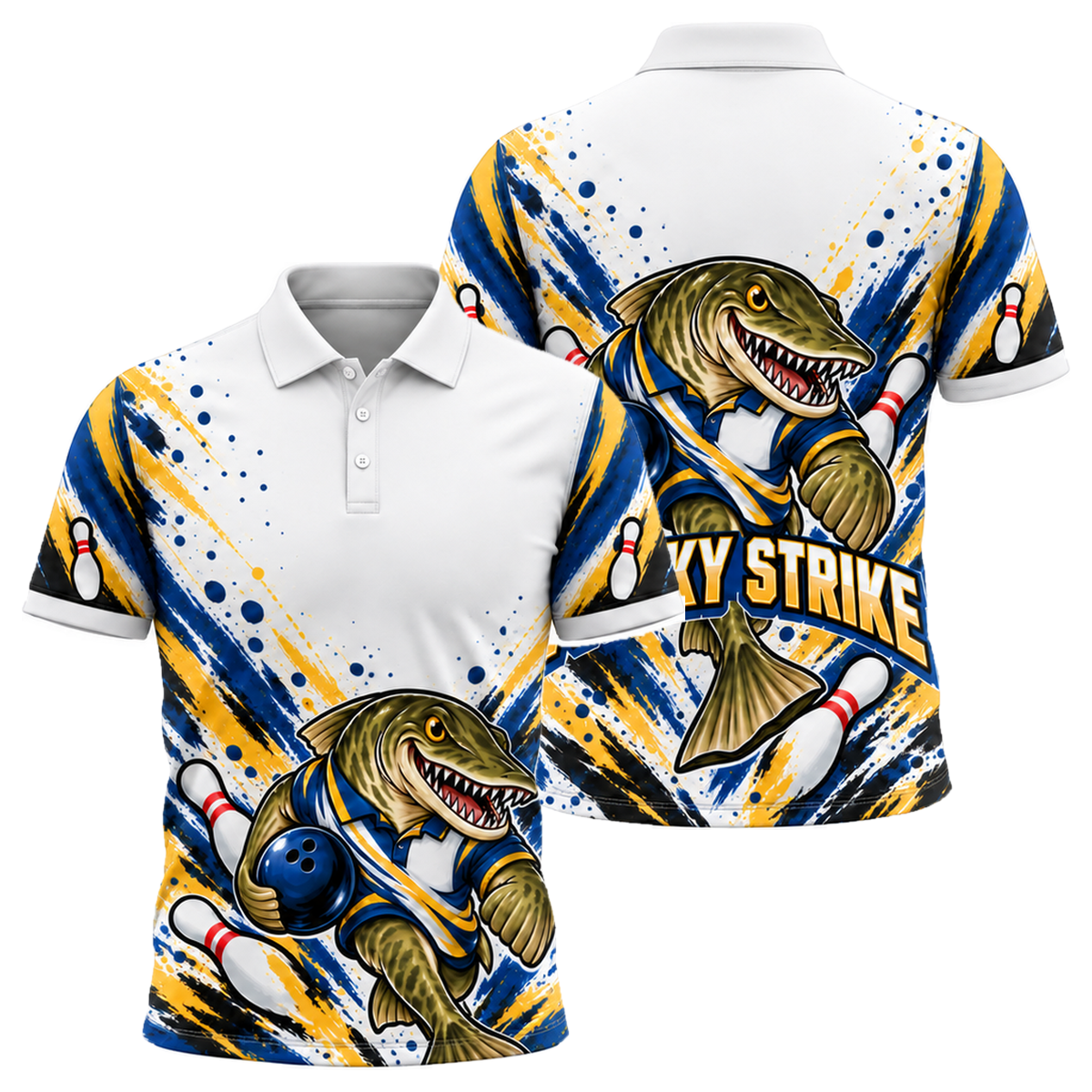 Wisconsin Musky Strike Unisex Polo in Wisconsin Colors