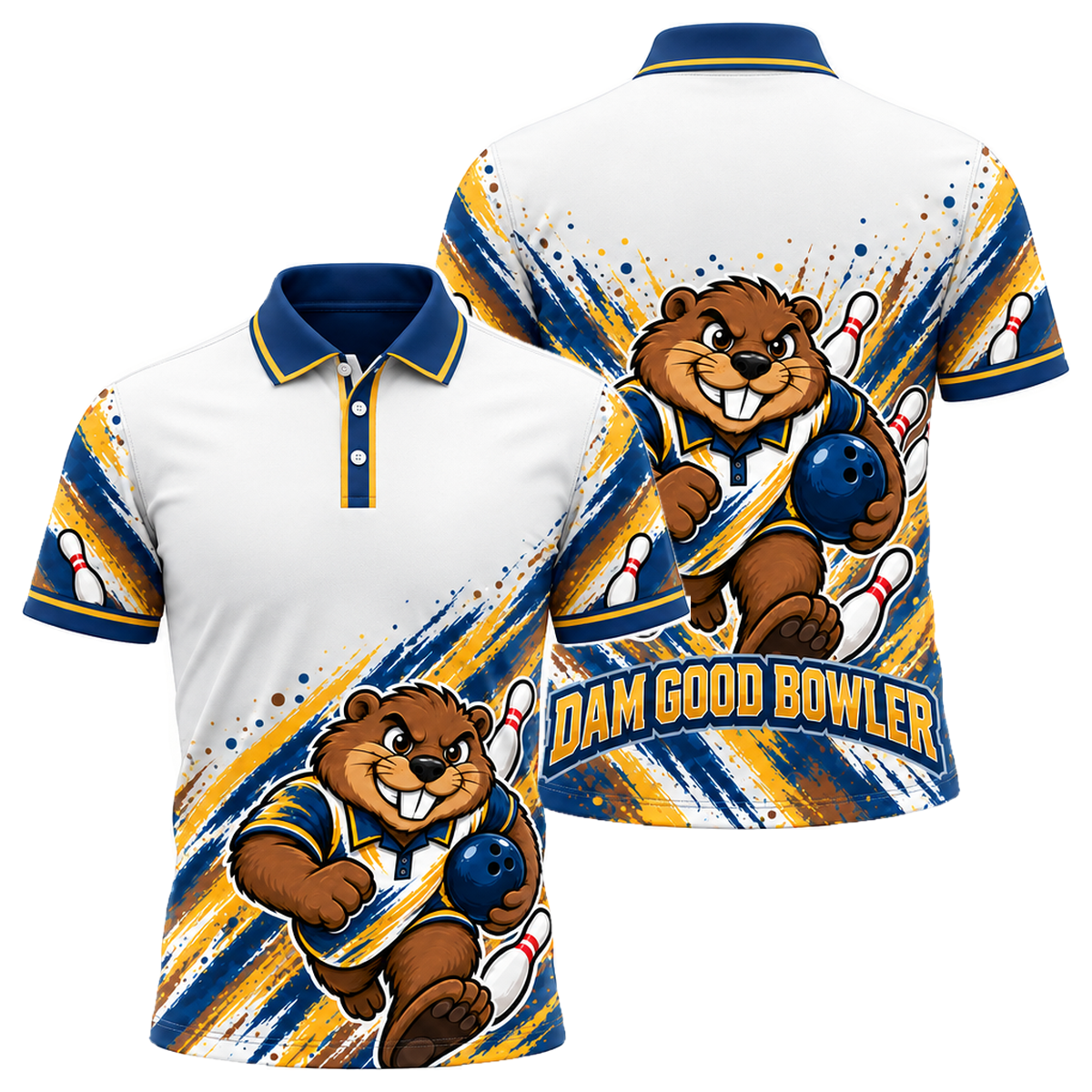 New York Dam Good Bowler Unisex Polo in New York Colors