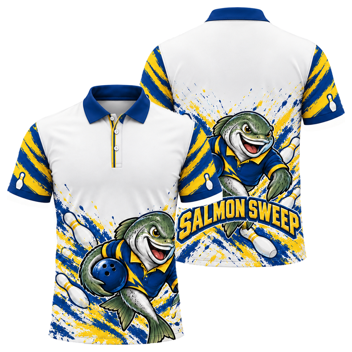Oregon Salmon Sweep Unisex Polo in Oregon Colors