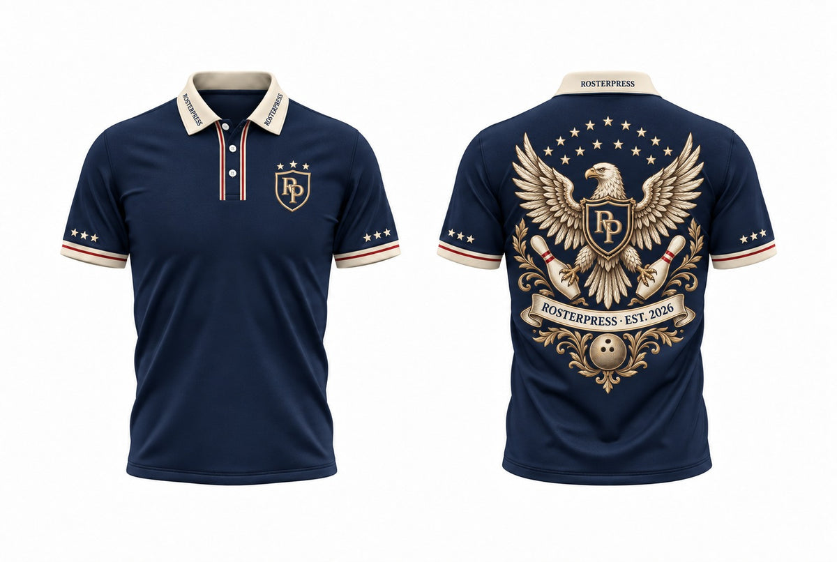 Rosterpress Eagle Heritage polo front and back