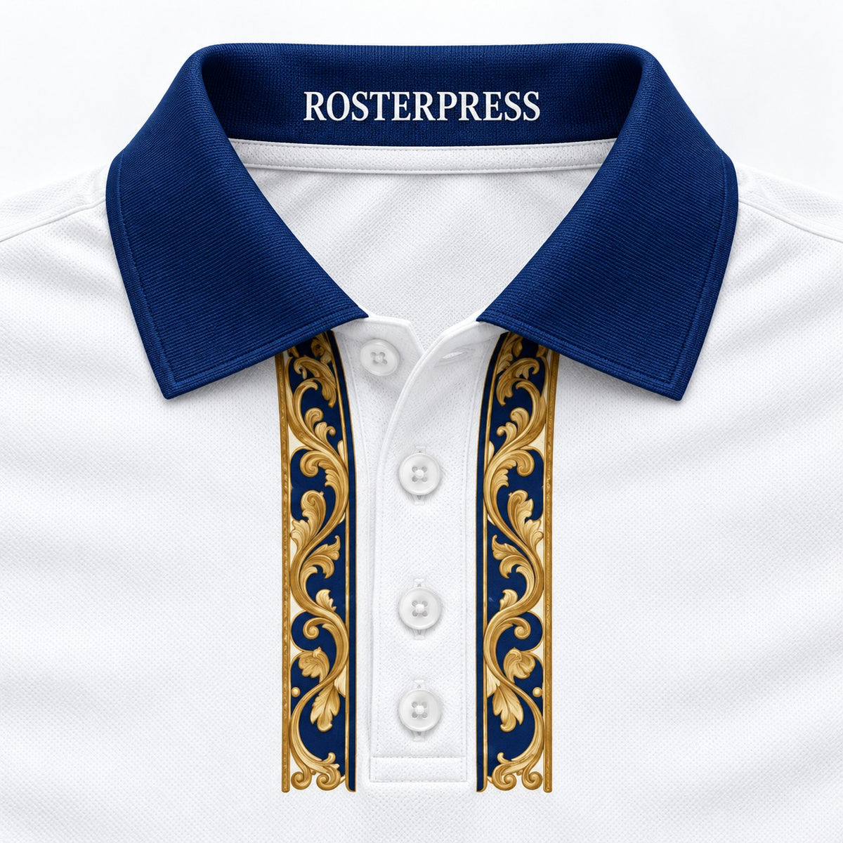 Rosterpress Riviera Club Navy premium bowling polo - collar
