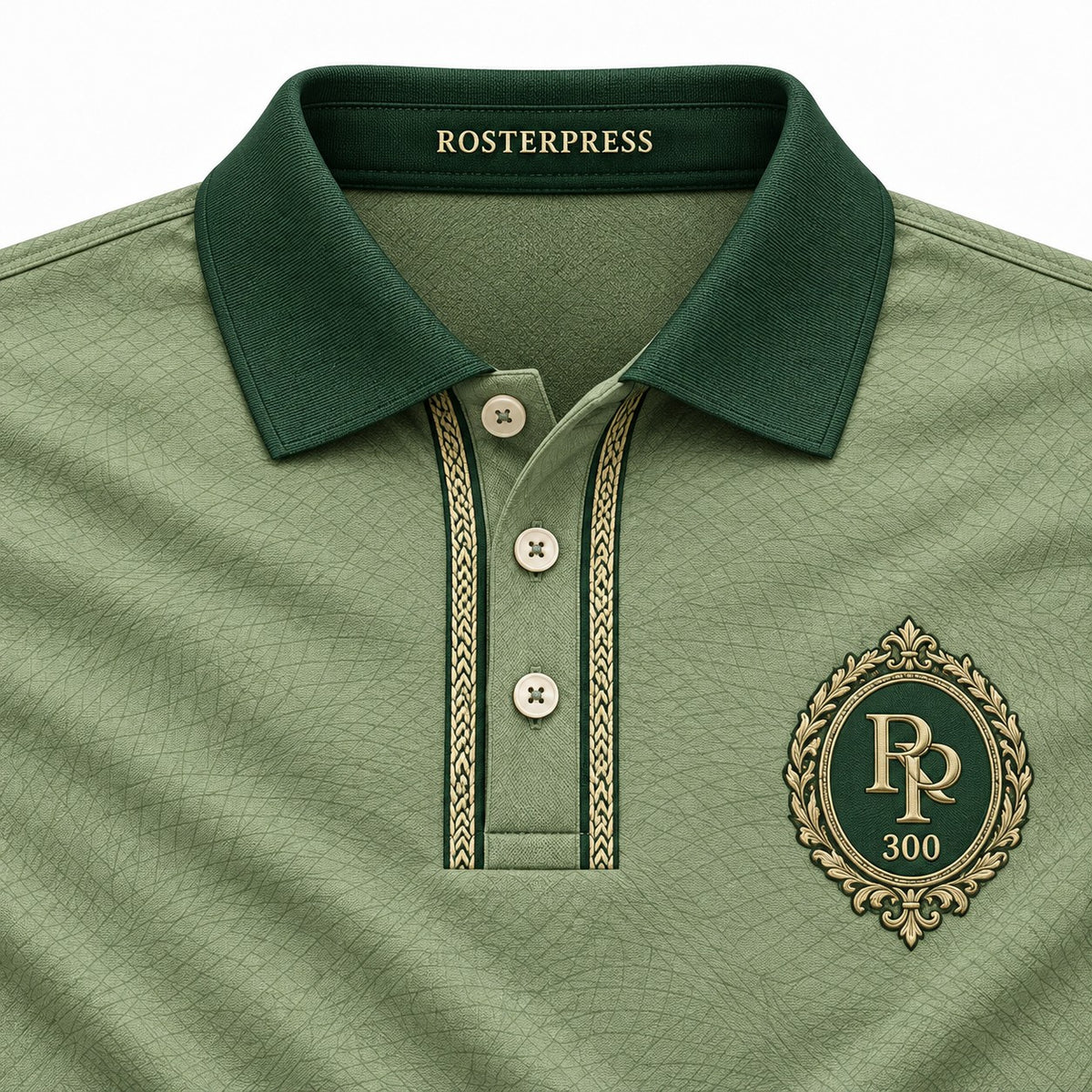 Rosterpress Twelve Strikes Note premium bowling polo - collar