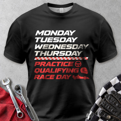 Race Week Schedule Comfort Colors Tee in Black