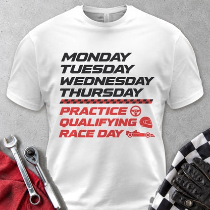 Race Week Schedule Comfort Colors Tee in White