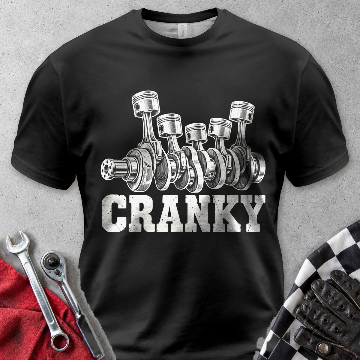 Cranky Crankshaft Comfort Colors Tee in Black
