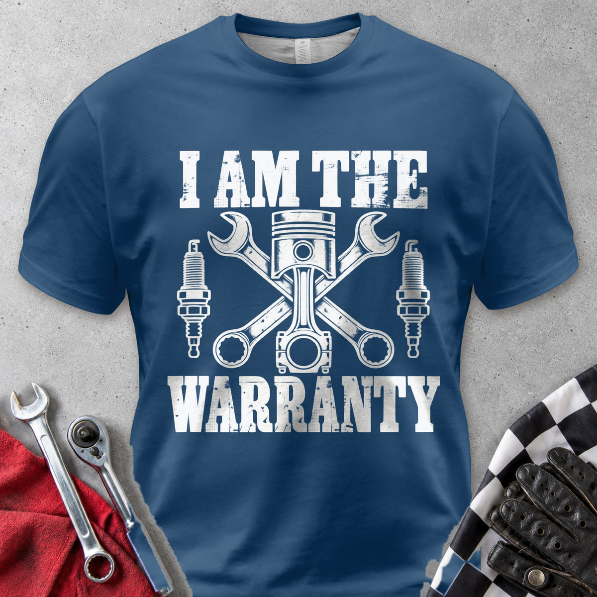 I Am The Warranty Comfort Colors Tee in Navy