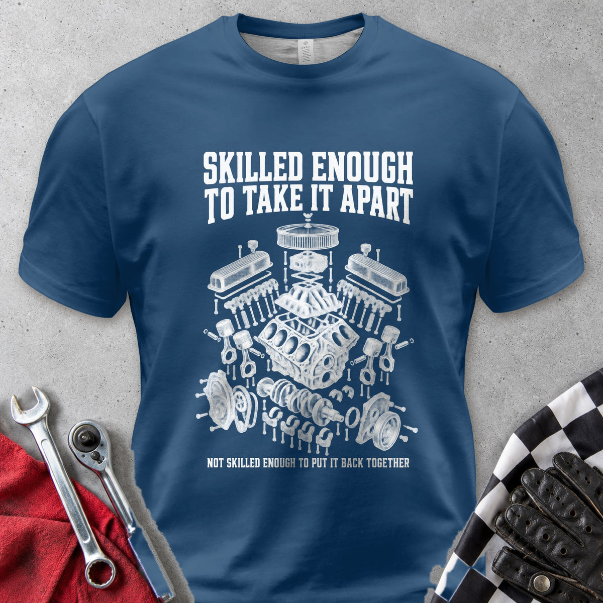 Skilled Enough To Take It Apart Comfort Colors Tee in Navy