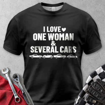 I Love One Woman And Several Cars Comfort Colors Tee in Black