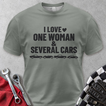 I Love One Woman And Several Cars Comfort Colors Tee in Grey