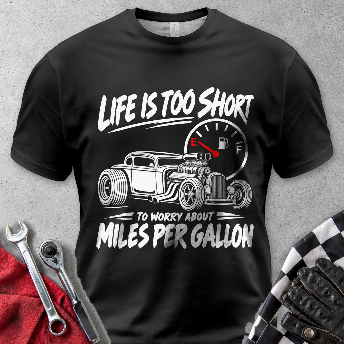 Life Is Too Short To Worry About Miles Per Gallon Comfort Colors Tee in Black