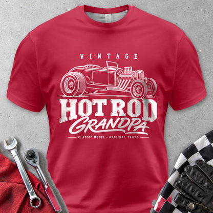 Vintage Hot Rod Grandpa Comfort Colors Tee in Red