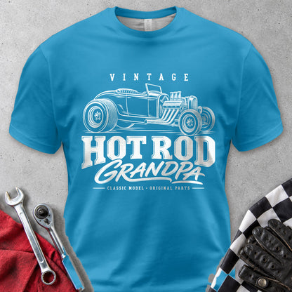 Vintage Hot Rod Grandpa Comfort Colors Tee in Royal Caribe