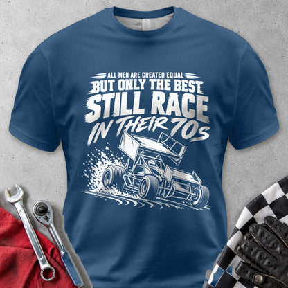 Best Still Race In Their Seventies Comfort Colors Tee in Navy