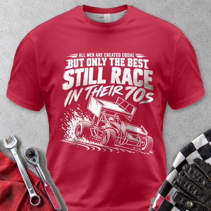 Best Still Race In Their Seventies Comfort Colors Tee in Red
