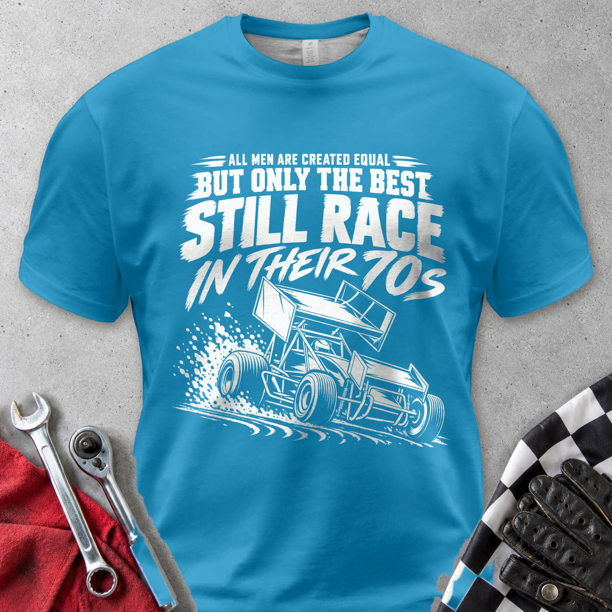 Best Still Race In Their Seventies Comfort Colors Tee in Royal Caribe