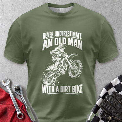 Never Underestimate An Old Man With A Dirt Bike Comfort Colors Tee in Hemp