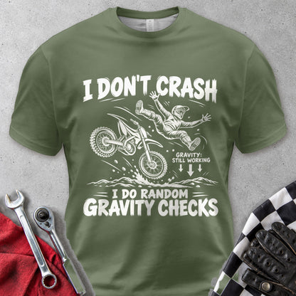I Don't Crash I Do Random Gravity Checks Comfort Colors Tee in Hemp