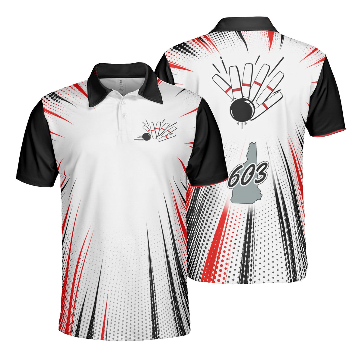 Team 603 custom bowling shirt - Unisex Polo - Design B - Ball From Below