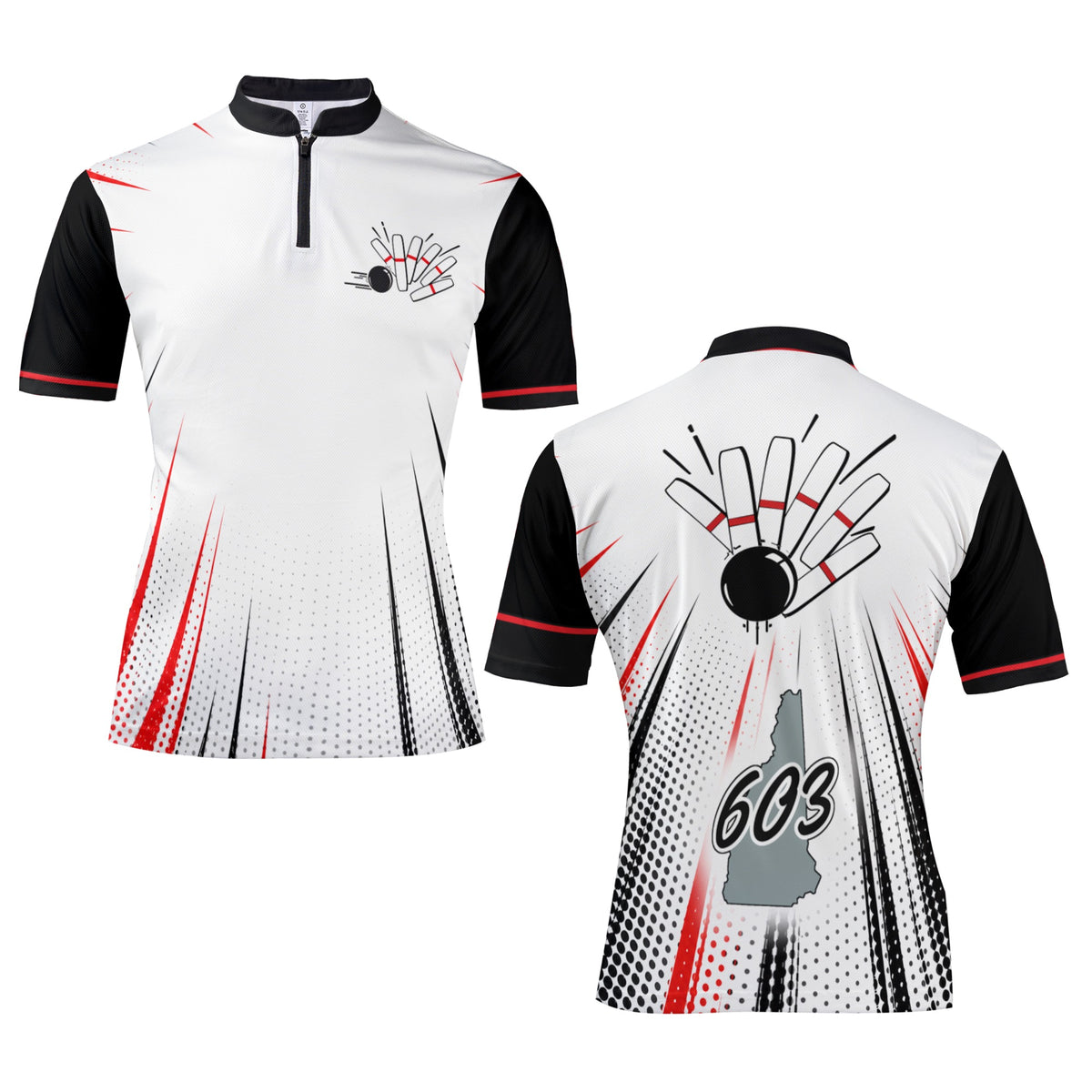Team 603 custom bowling shirt - Women's Bowling Jersey - Design B - Ball From Below
