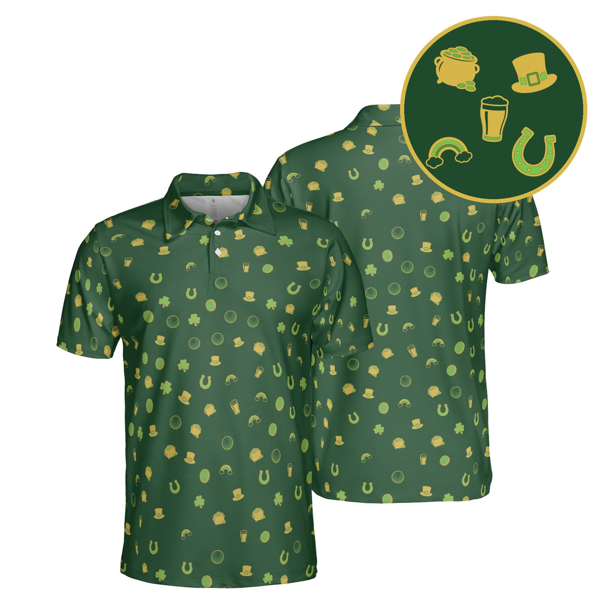 Luck of the Links golf polo in Hunter