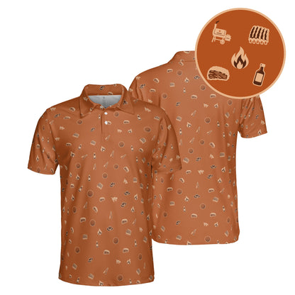 Smoke Show golf polo in Rust