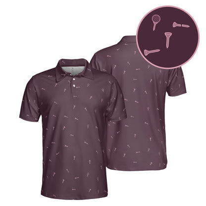 Tee Marks golf polo in Plum