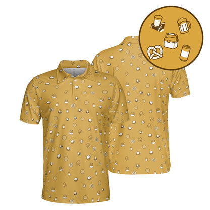 Cold One Club golf polo in Gold