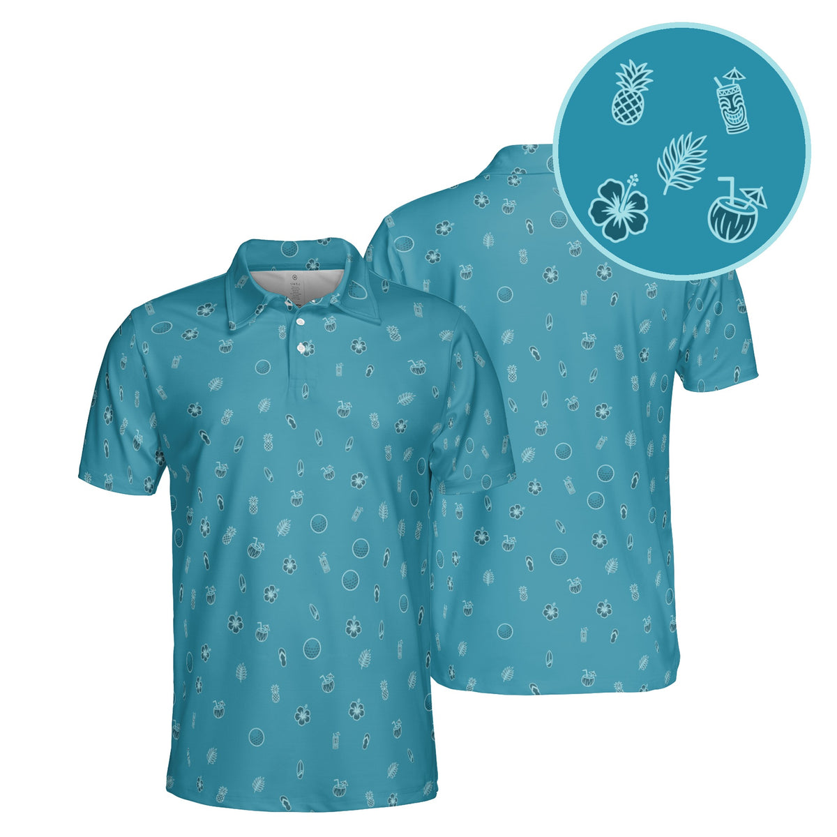 Island Time golf polo in Teal