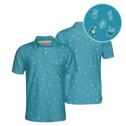 Island Time golf polo in Teal
