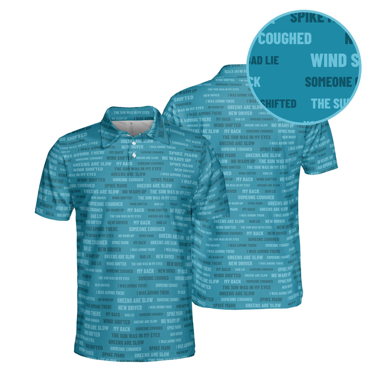 Excuse Generator golf polo in Ocean