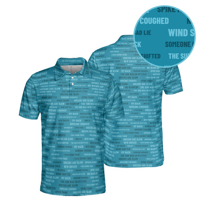 Excuse Generator golf polo in Ocean