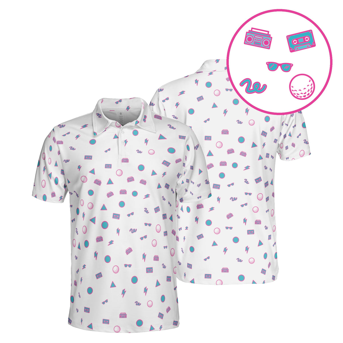 Totally Rad Range golf polo in White