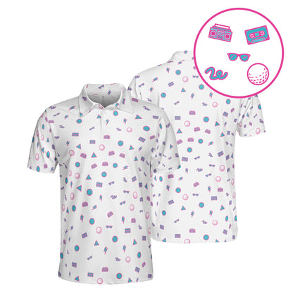 Totally Rad Range golf polo in White
