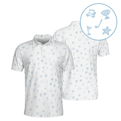 Doodle Round golf polo in White