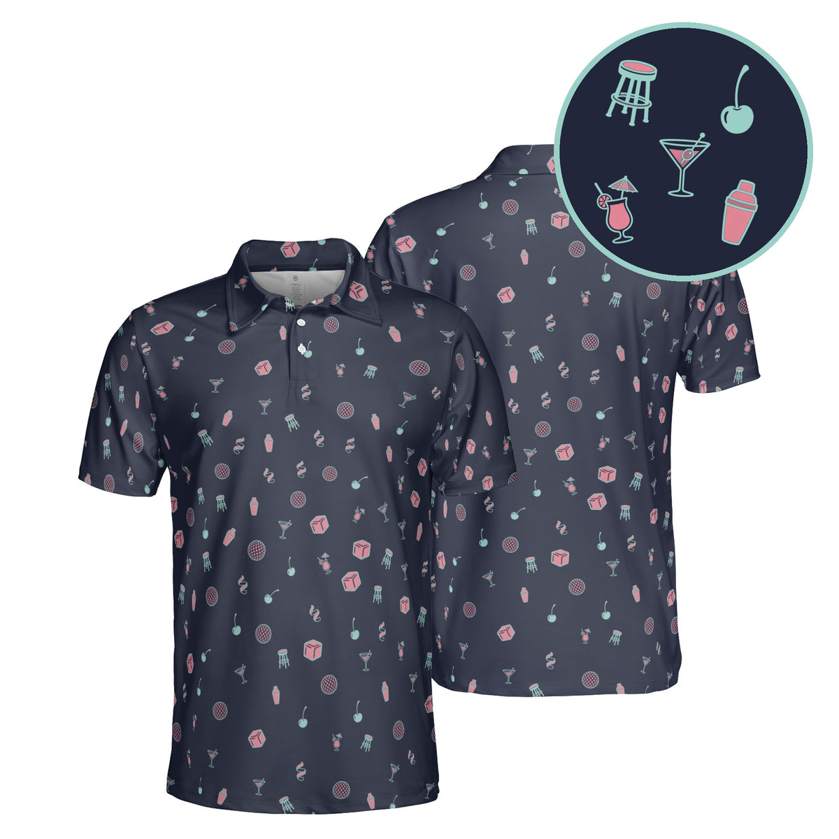 19th Hole Mixer golf polo in Ink