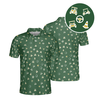 Cart Path Only golf polo in Forest