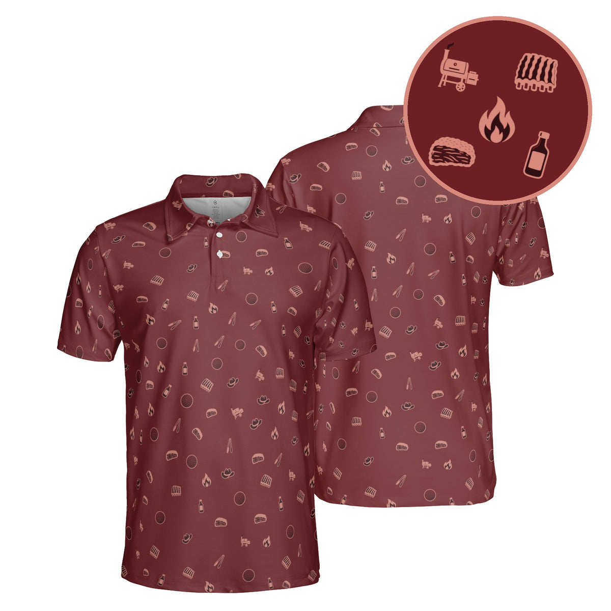 Smoke Show golf polo in Oxblood