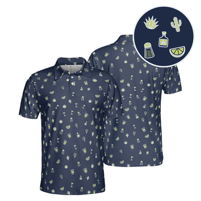Agave Hour golf polo in Navy