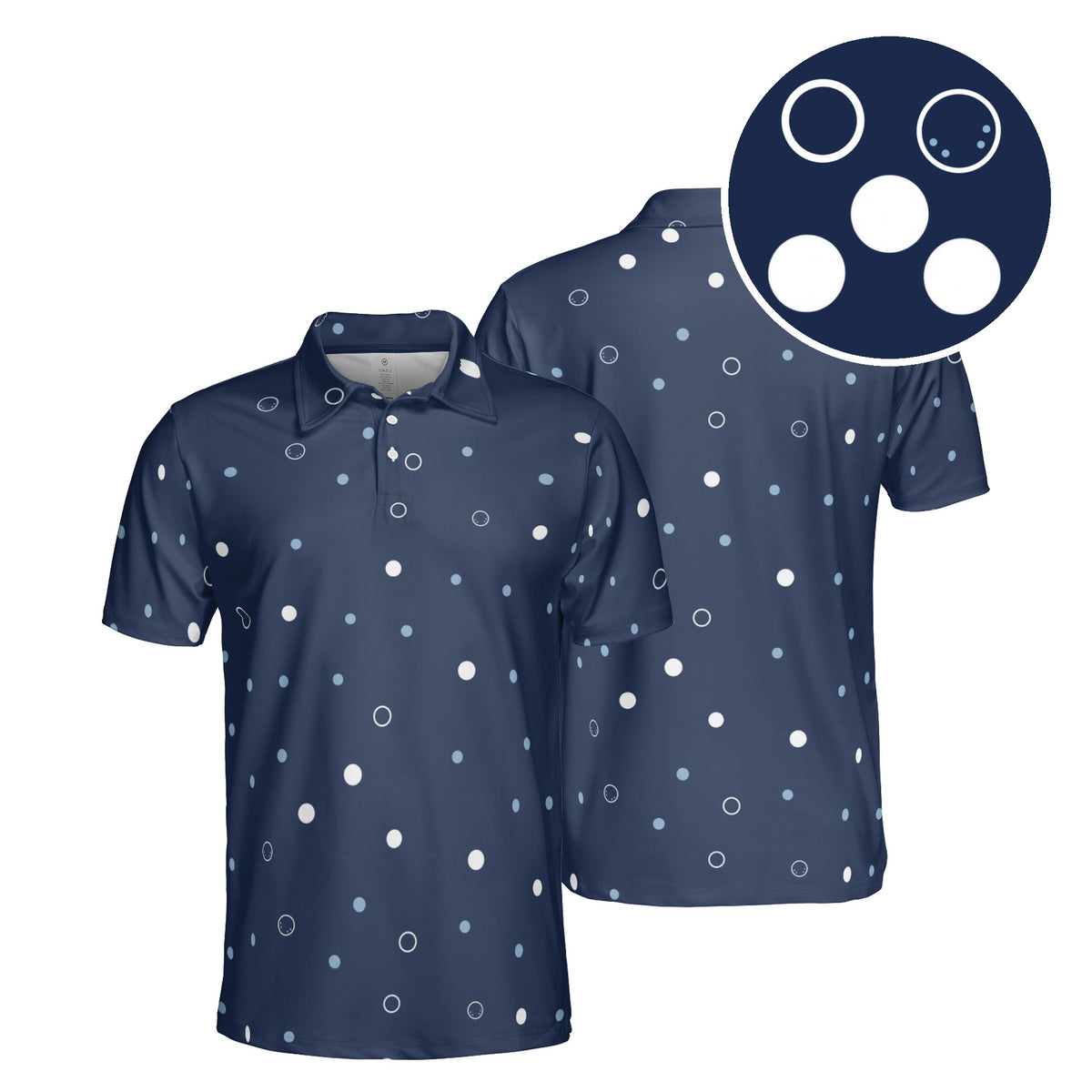 Dimple Dots golf polo in Navy