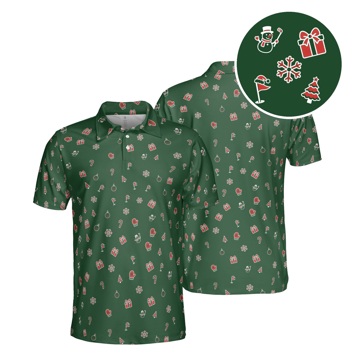 Snowman Scramble golf polo in Hunter