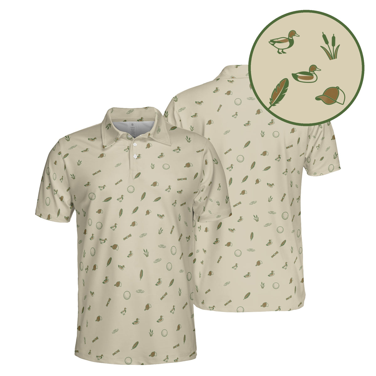 Duck Hook golf polo in Stone