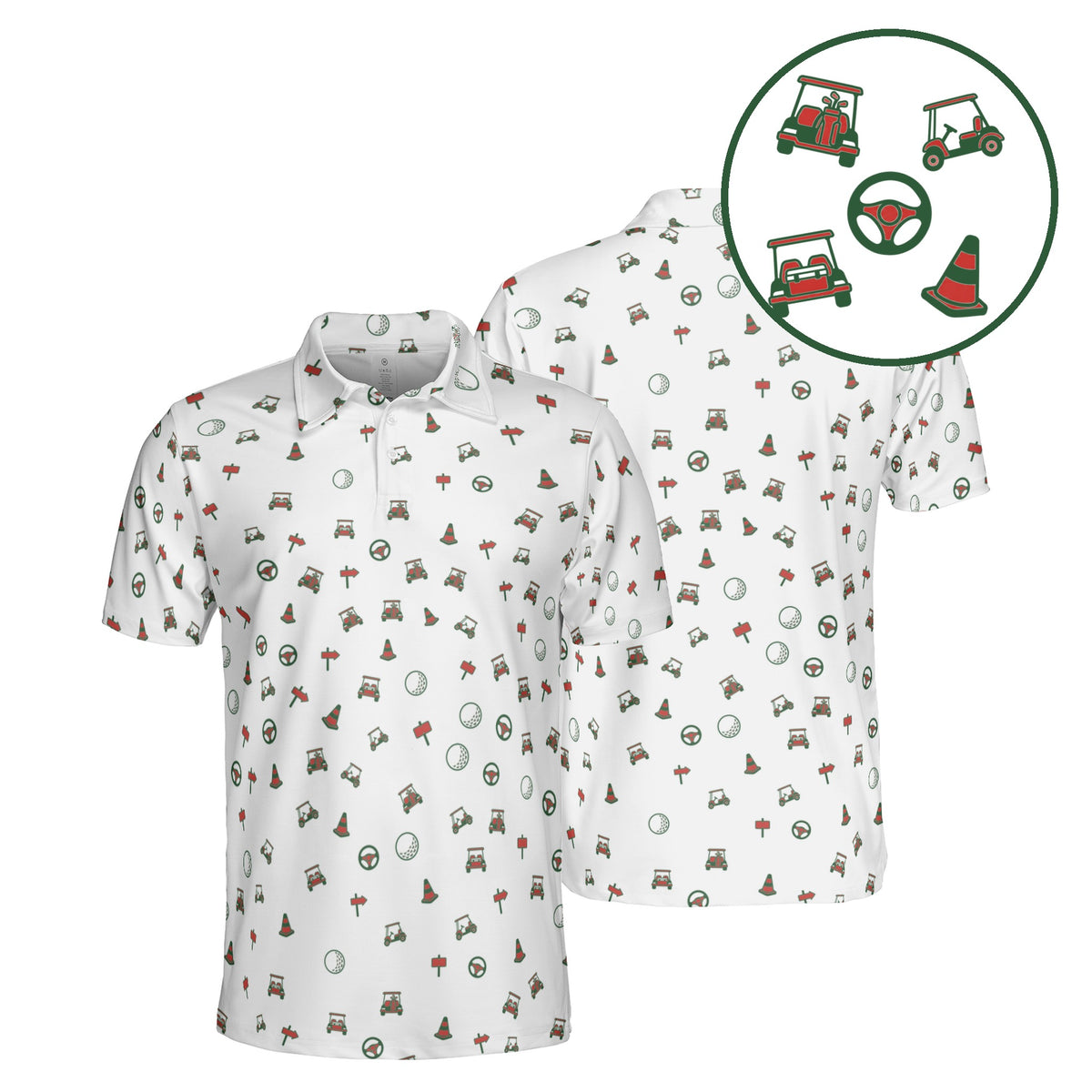 Cart Path Only golf polo in White