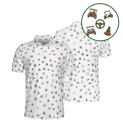 Cart Path Only golf polo in White