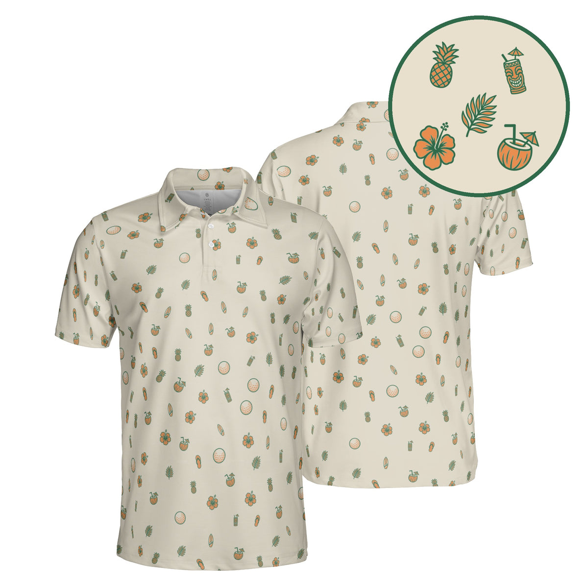 Island Time golf polo in Sand