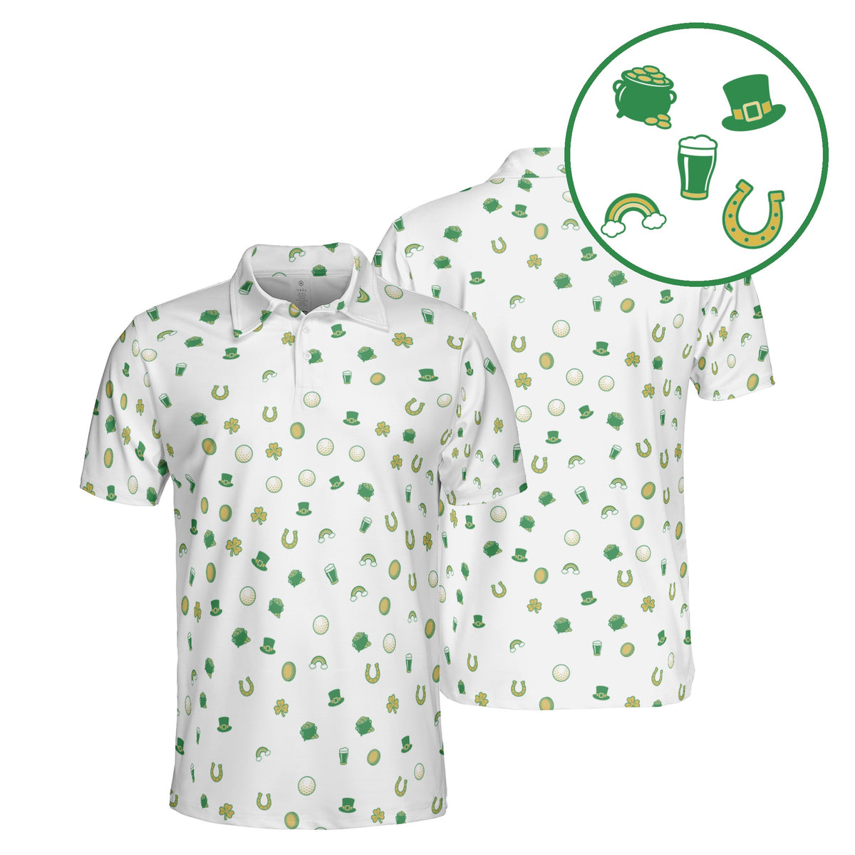 Luck of the Links golf polo in White
