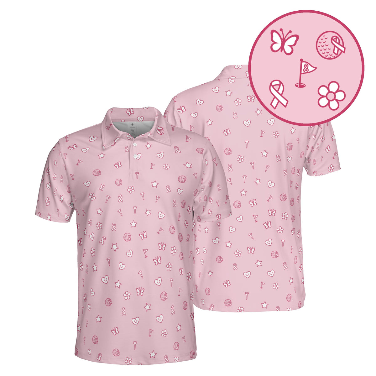 Pink Out Links golf polo in Blush